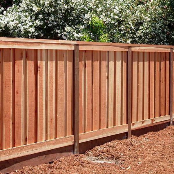 redwood board on board fence