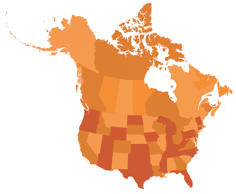 Redwood fence board nationwide distribution map