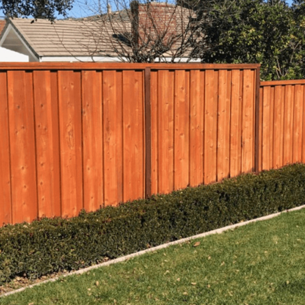 Redwood fence made with California fence boards