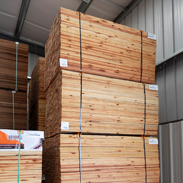 Redwood lumber boards for fence contractors