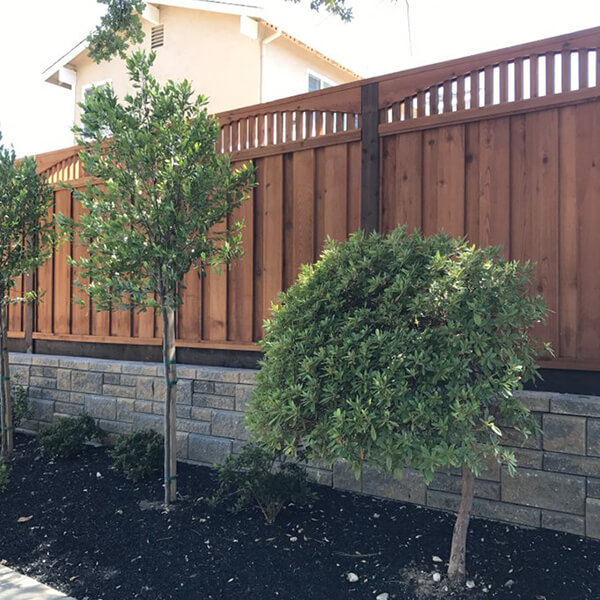 Decorative fence made of redwood lumber